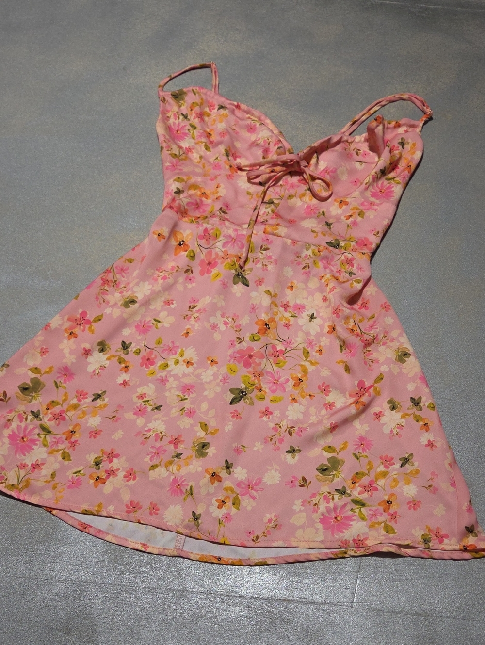 RESA Pink Floral Slip Dress with Tie Front Beautiful NWOTS.
